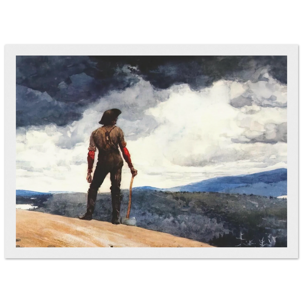 THE WOODCUTTER Framed Poster | Winslow Homer Framed Prints Wall Art | Winslow Homer Store