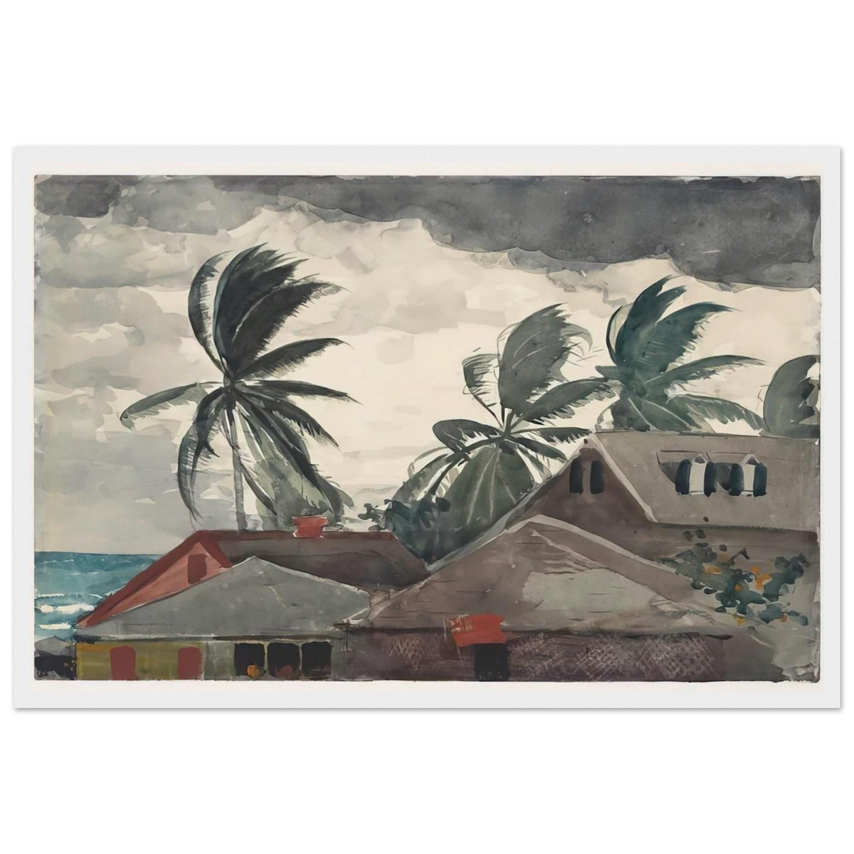 HURRICANE BAHAMAS 1898 Framed Poster | Winslow Homer Framed Prints Wall Art | Winslow Homer Store