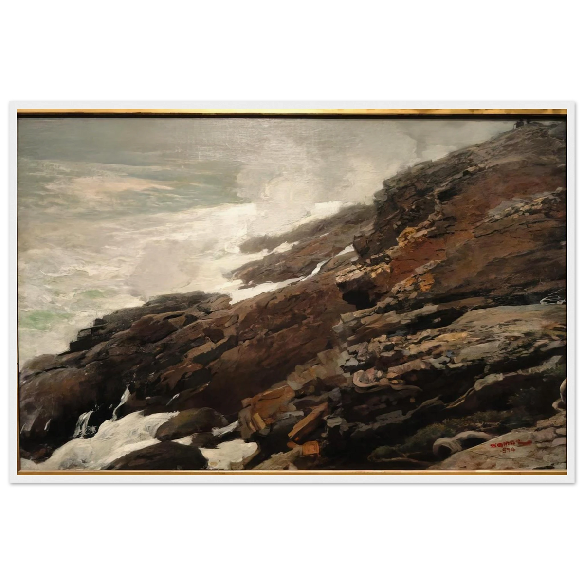 HIGH CLIFF COAST OF MAINE Framed Poster | Winslow Homer Framed Prints Wall Art | Winslow Homer Store