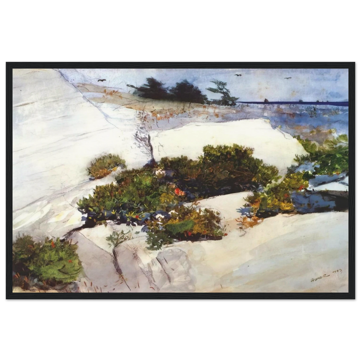 MAINE CLIFFS Framed Poster | Winslow Homer Framed Prints Wall Art | Winslow Homer Store