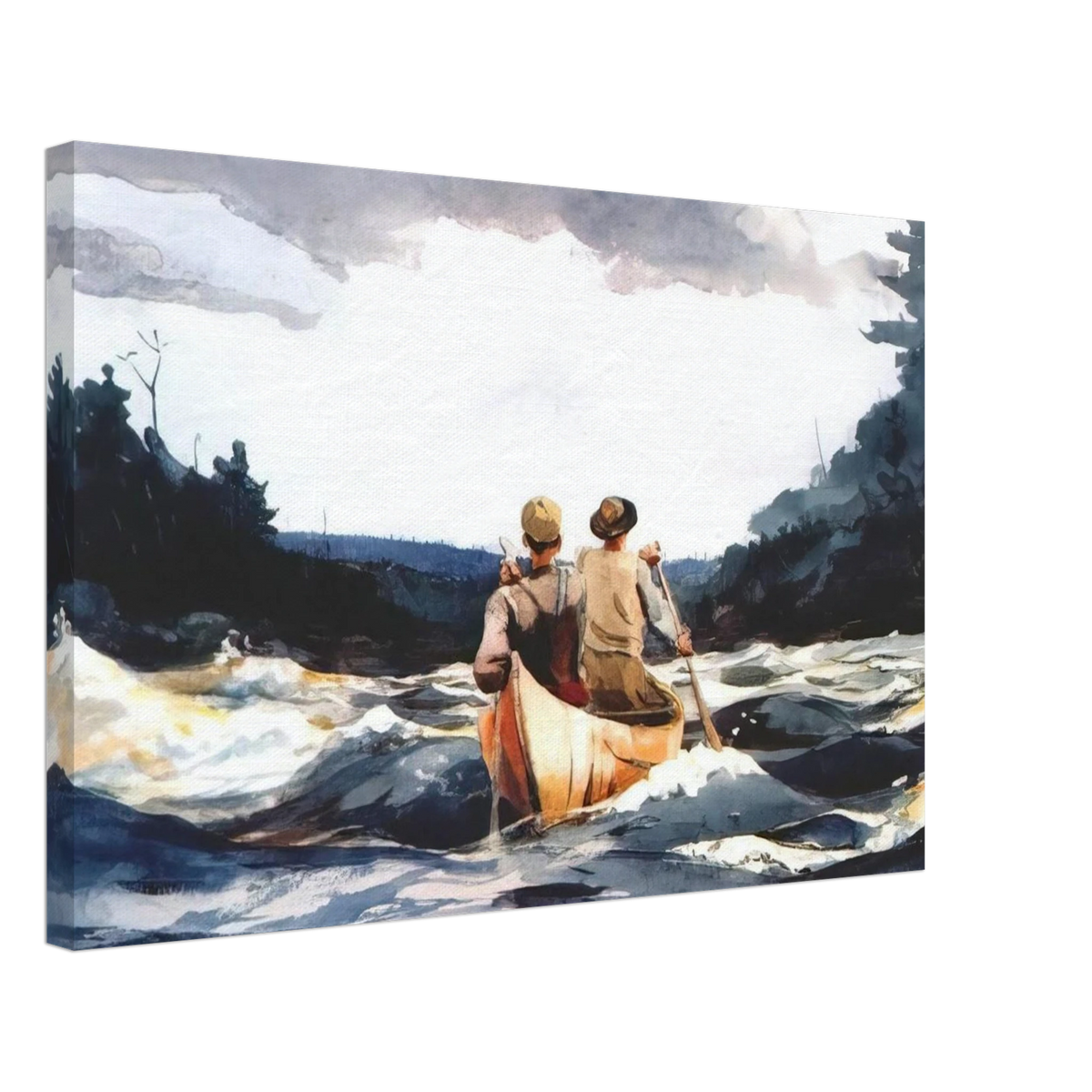CANOE IN THE RAPIDS Canvas | Winslow Homer Canvas | Winslow Homer Store