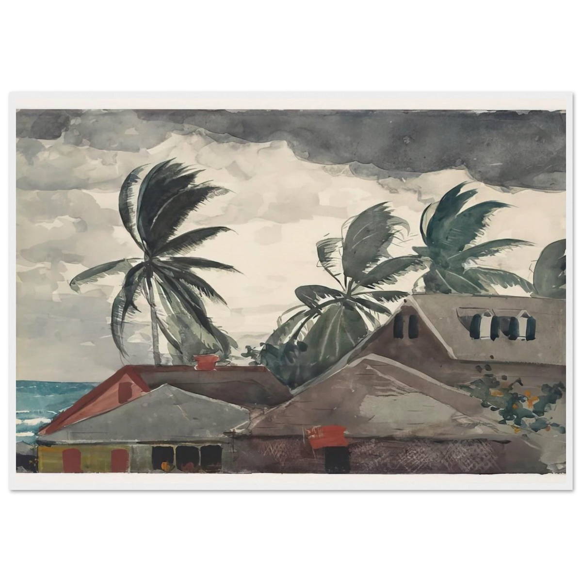 HURRICANE BAHAMAS 1898 Framed Poster | Winslow Homer Framed Prints Wall Art | Winslow Homer Store
