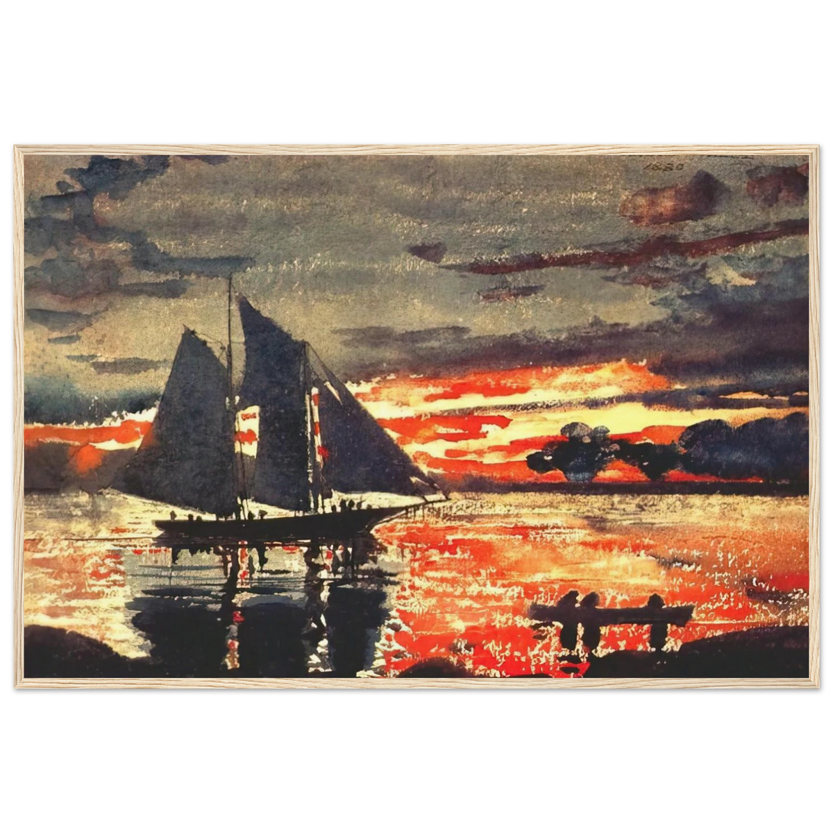 SUNSET FIRES Framed Poster | Winslow Homer Framed Prints Wall Art | Winslow Homer Store