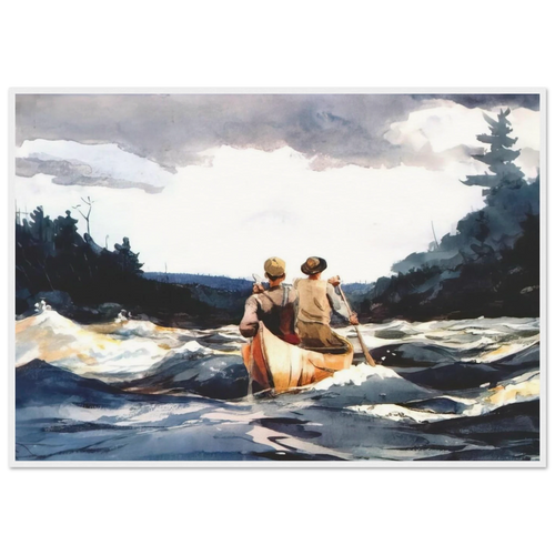 CANOE IN THE RAPIDS Framed Poster | Winslow Homer Framed Prints Wall Art | Winslow Homer Store