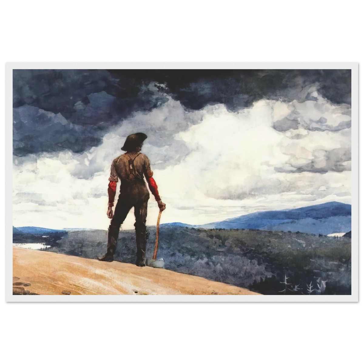 THE WOODCUTTER Framed Poster | Winslow Homer Framed Prints Wall Art | Winslow Homer Store