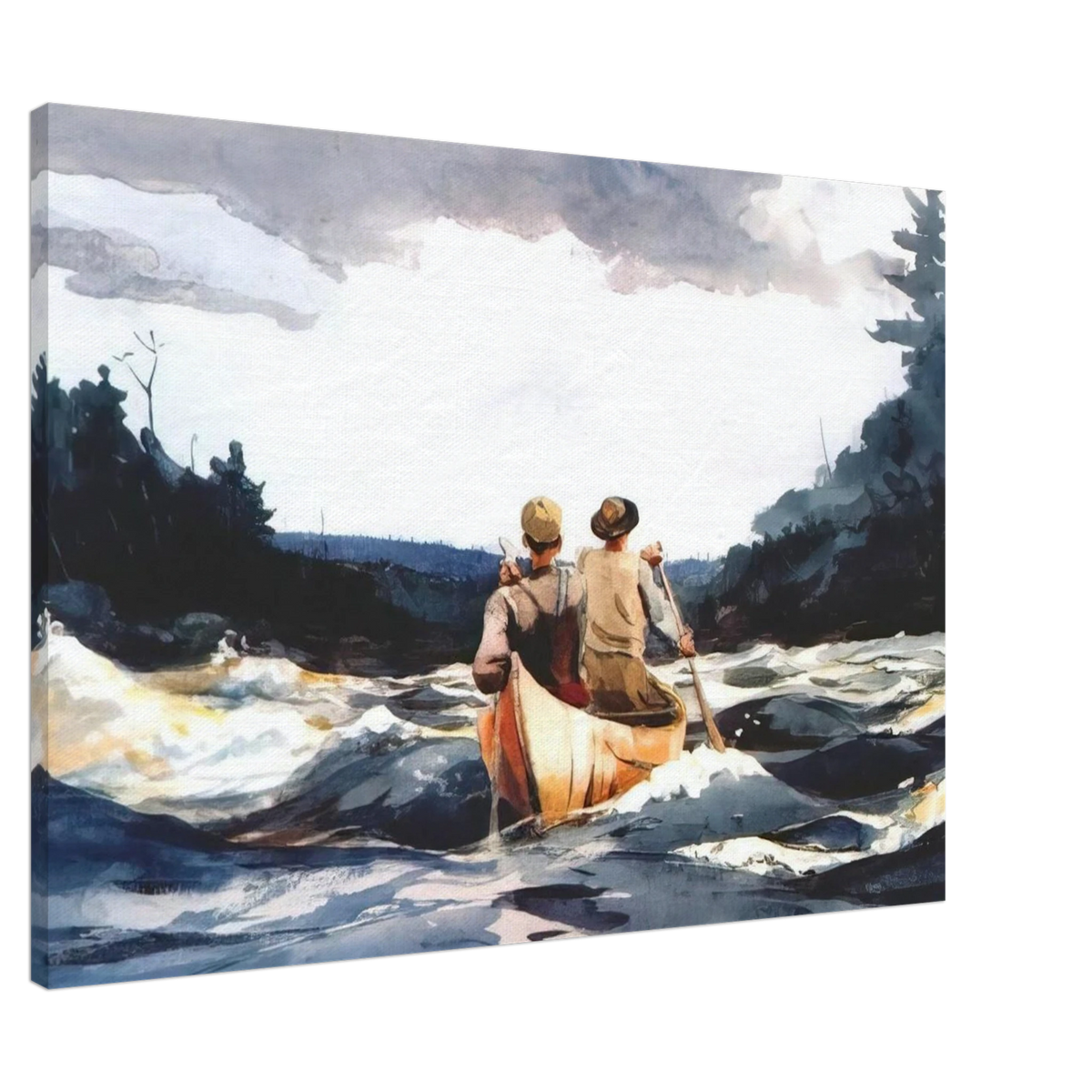 CANOE IN THE RAPIDS Canvas | Winslow Homer Canvas | Winslow Homer Store