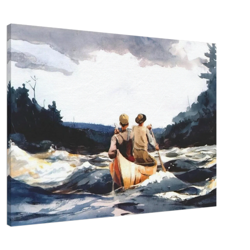 CANOE IN THE RAPIDS Canvas | Winslow Homer Canvas | Winslow Homer Store