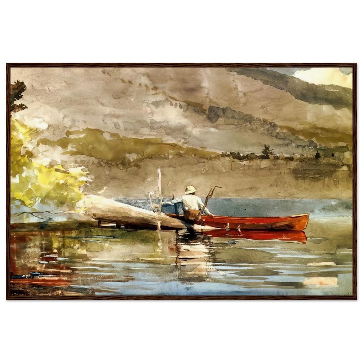 THE RED CANOE 1884 Framed Poster | Winslow Homer Framed Prints Wall Art | Winslow Homer Store