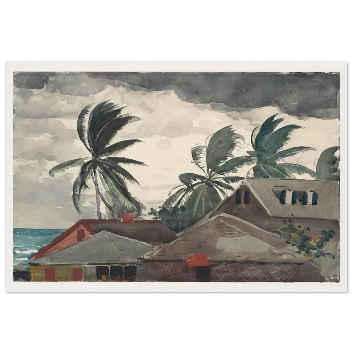 HURRICANE BAHAMAS 1898 Framed Poster | Winslow Homer Framed Prints Wall Art | Winslow Homer Store