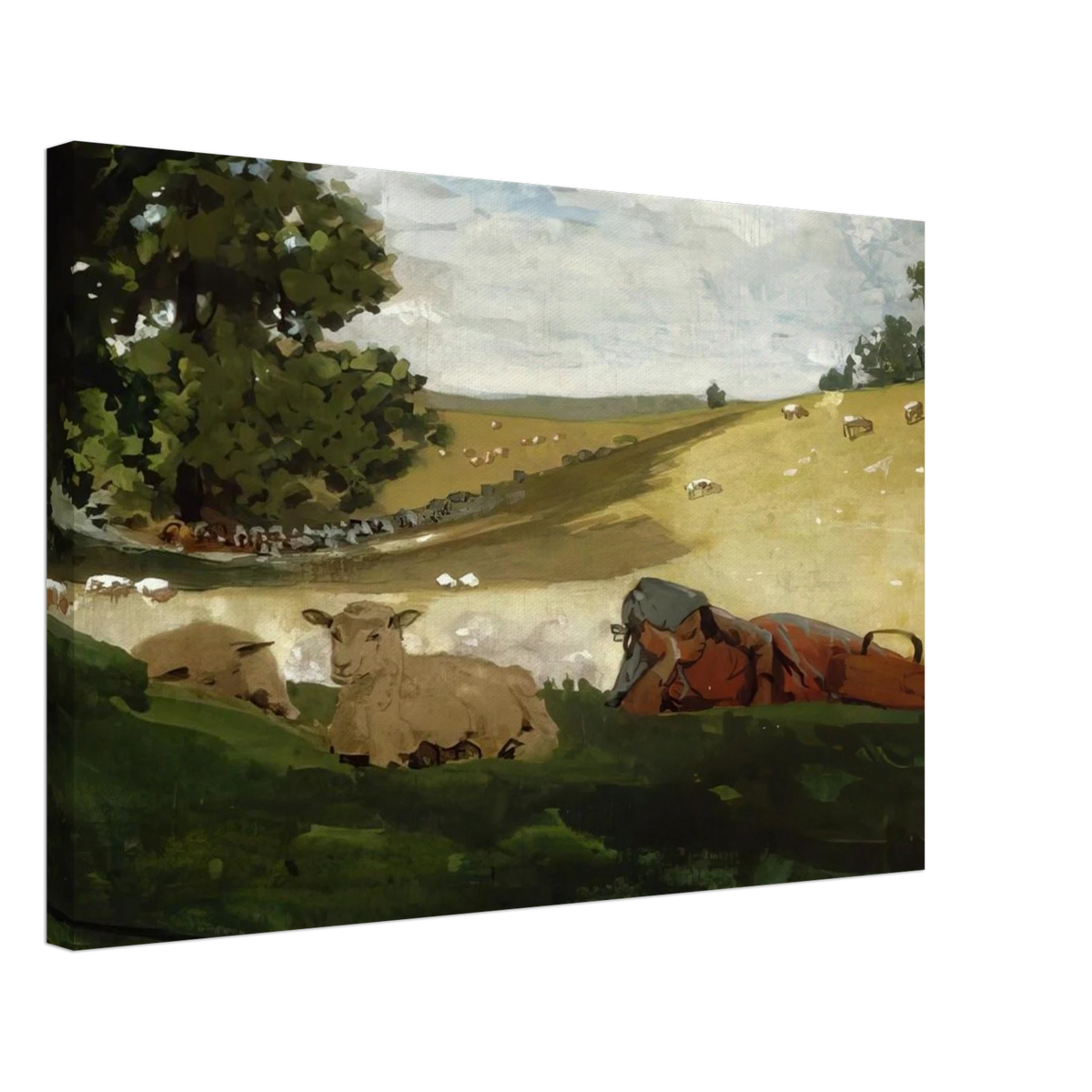 WARM AFTERNOON SHEPHERDESS Canvas | Winslow Homer Canvas | Winslow Homer Store