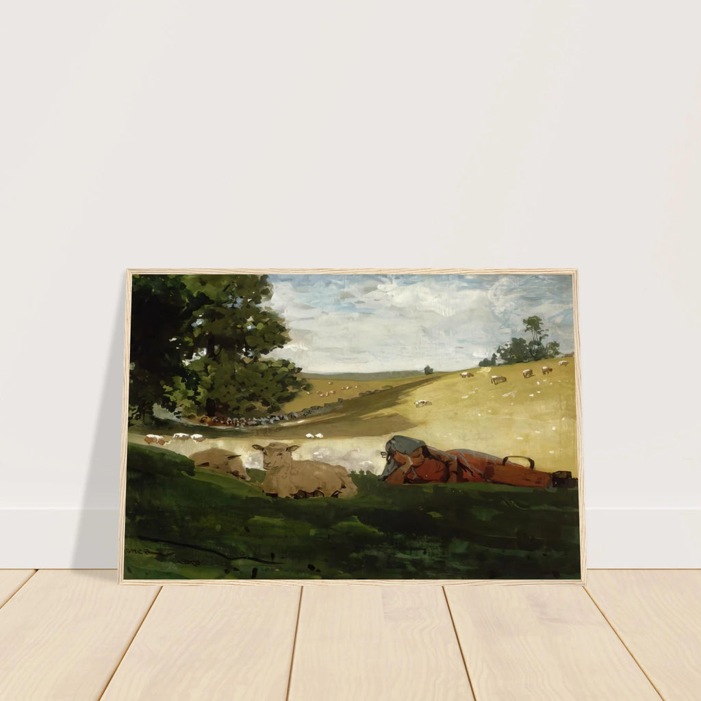 WARM AFTERNOON SHEPHERDESS Framed Poster | Winslow Homer Framed Prints Wall Art | Winslow Homer Store