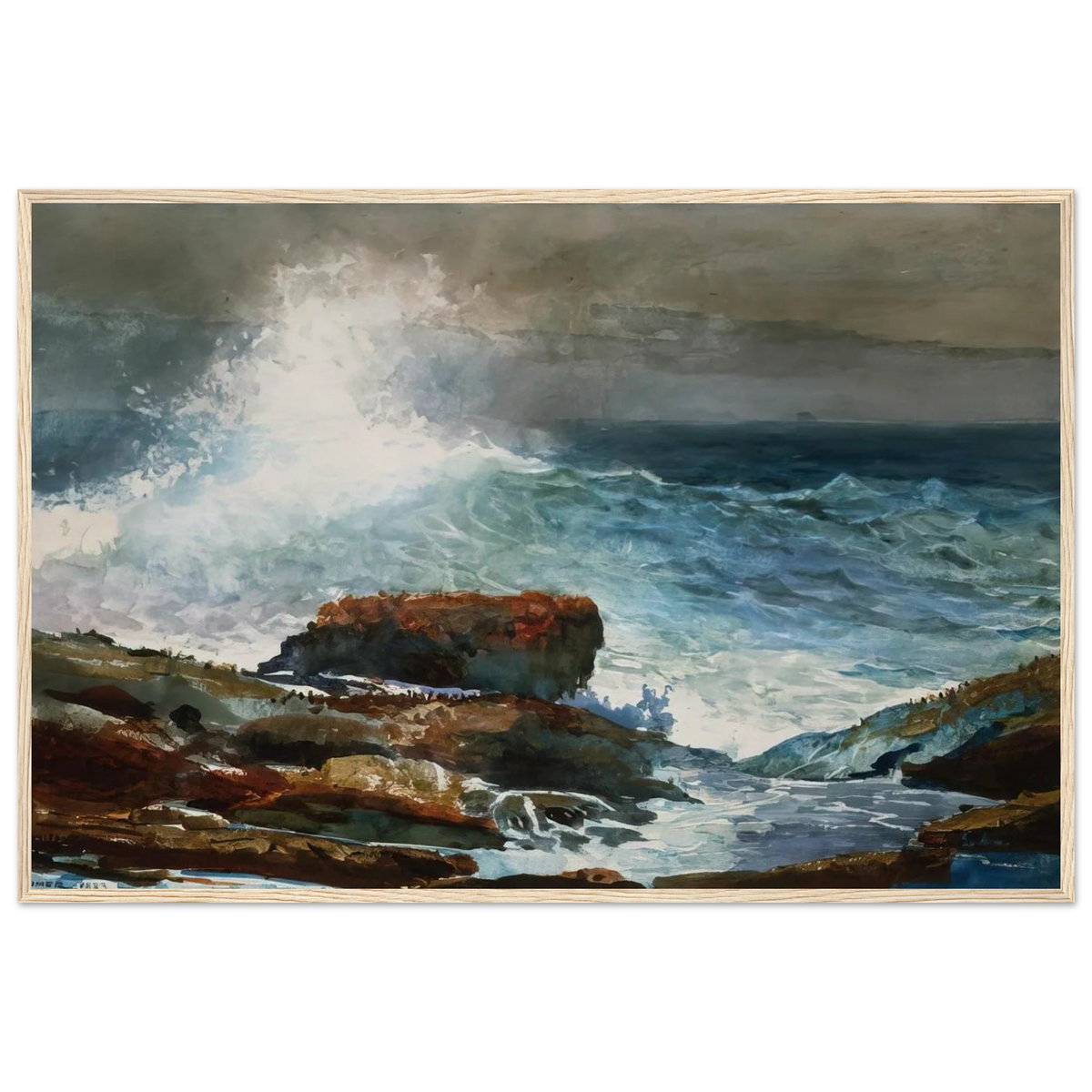 INCOMING TIDE SCARBORO MAINE Framed Poster | Winslow Homer Framed Prints Wall Art | Winslow Homer Store