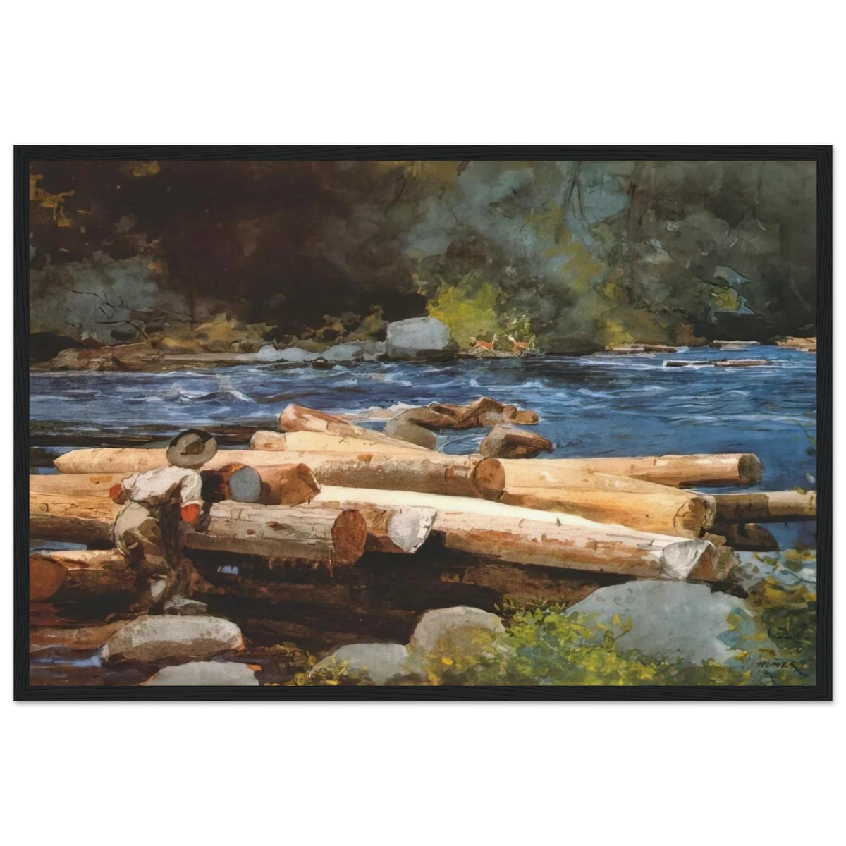 HUDSON RIVER Framed Poster | Winslow Homer Framed Prints Wall Art | Winslow Homer Store