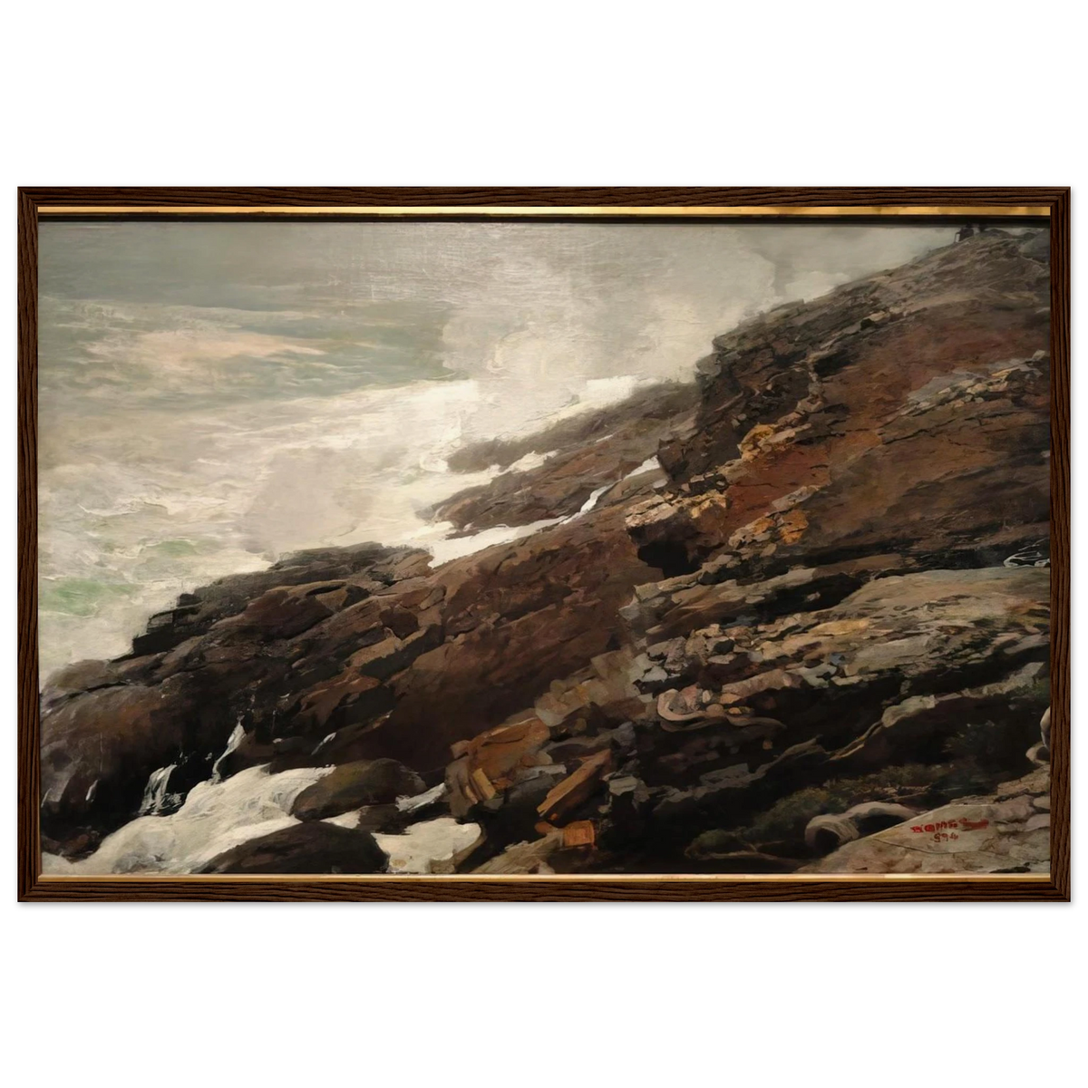 HIGH CLIFF COAST OF MAINE Framed Poster | Winslow Homer Framed Prints Wall Art | Winslow Homer Store