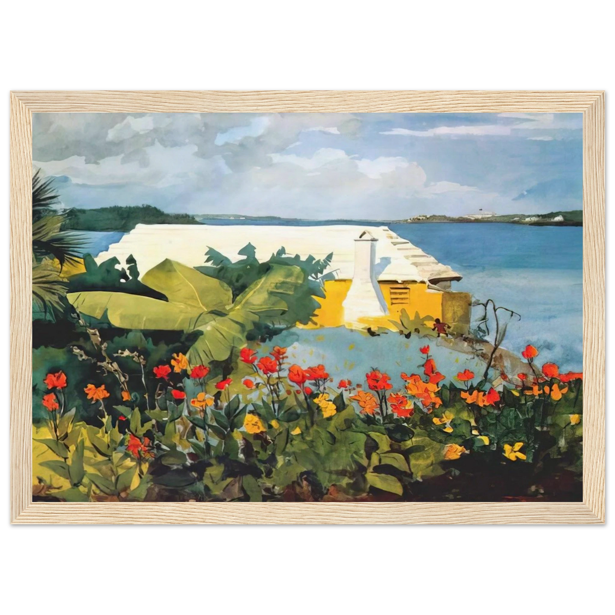 FLOWER GARDEN AND BUNGALOW BERMUDA Framed Poster | Winslow Homer Framed Prints Wall Art | Winslow Homer Store