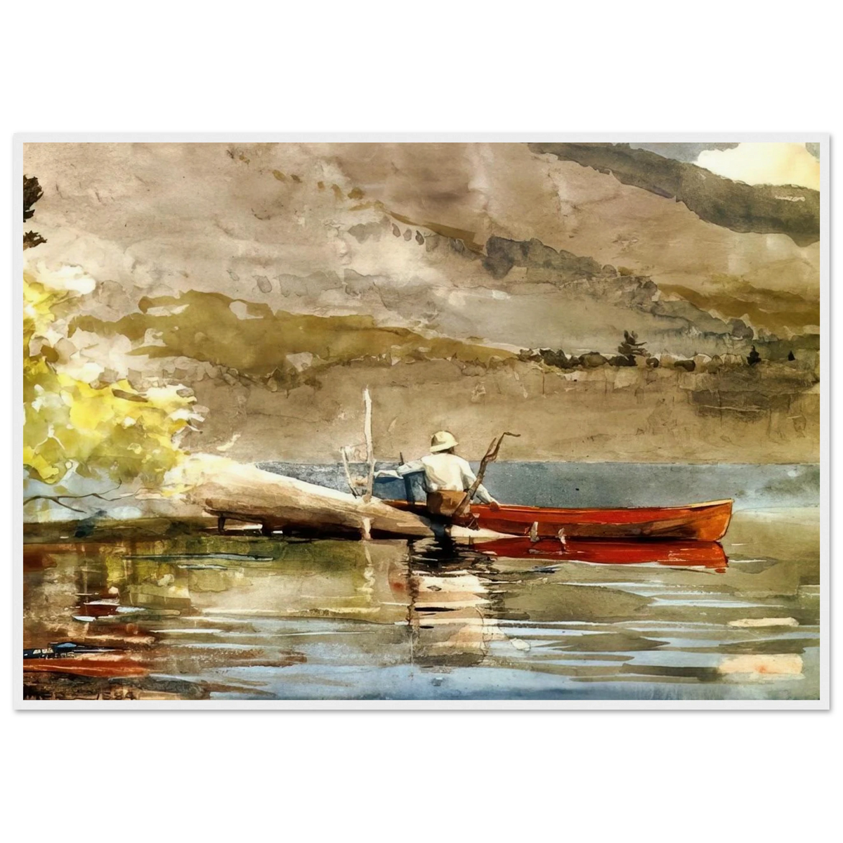 THE RED CANOE 1884 Framed Poster | Winslow Homer Framed Prints Wall Art | Winslow Homer Store
