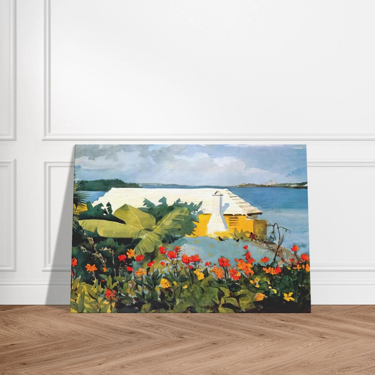FLOWER GARDEN AND BUNGALOW BERMUDA Canvas | Winslow Homer Canvas | Winslow Homer Store