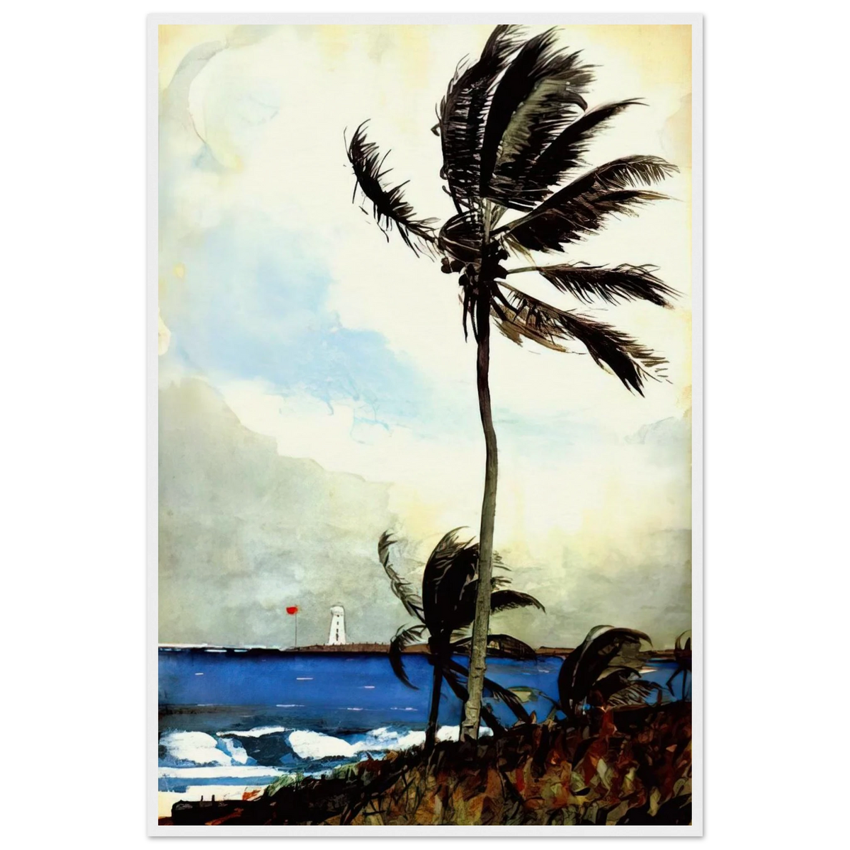 PALM TREE NASSAU Framed Poster | Winslow Homer Framed Prints Wall Art | Winslow Homer Store