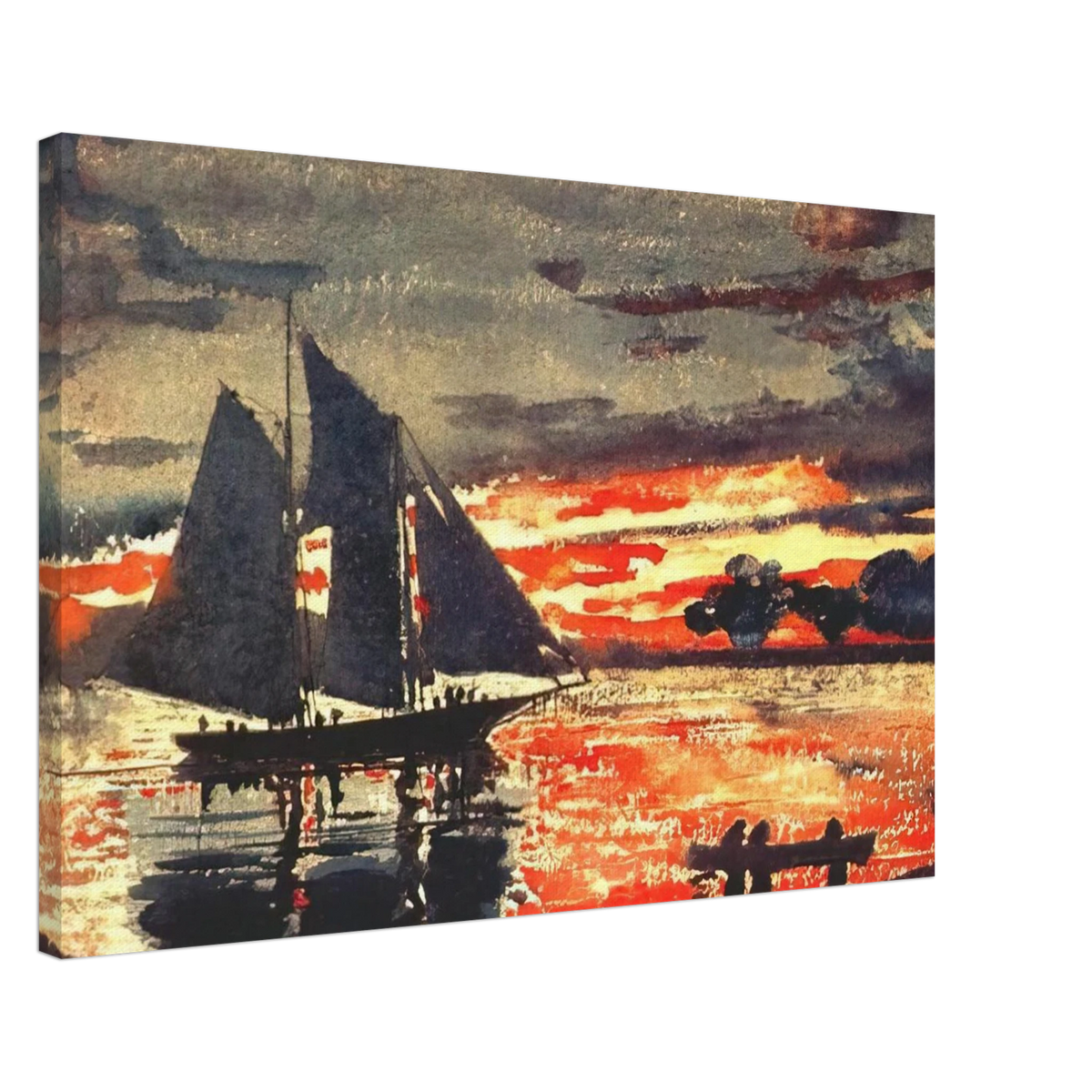 SUNSET FIRES Canvas | Winslow Homer Canvas | Winslow Homer Store