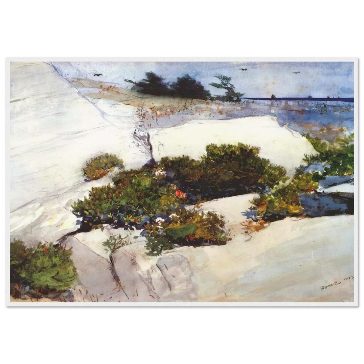 MAINE CLIFFS Framed Poster | Winslow Homer Framed Prints Wall Art | Winslow Homer Store