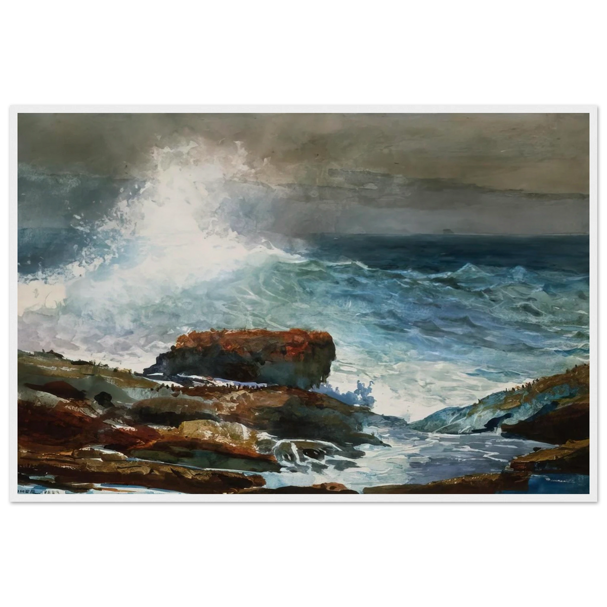 INCOMING TIDE SCARBORO MAINE Framed Poster | Winslow Homer Framed Prints Wall Art | Winslow Homer Store