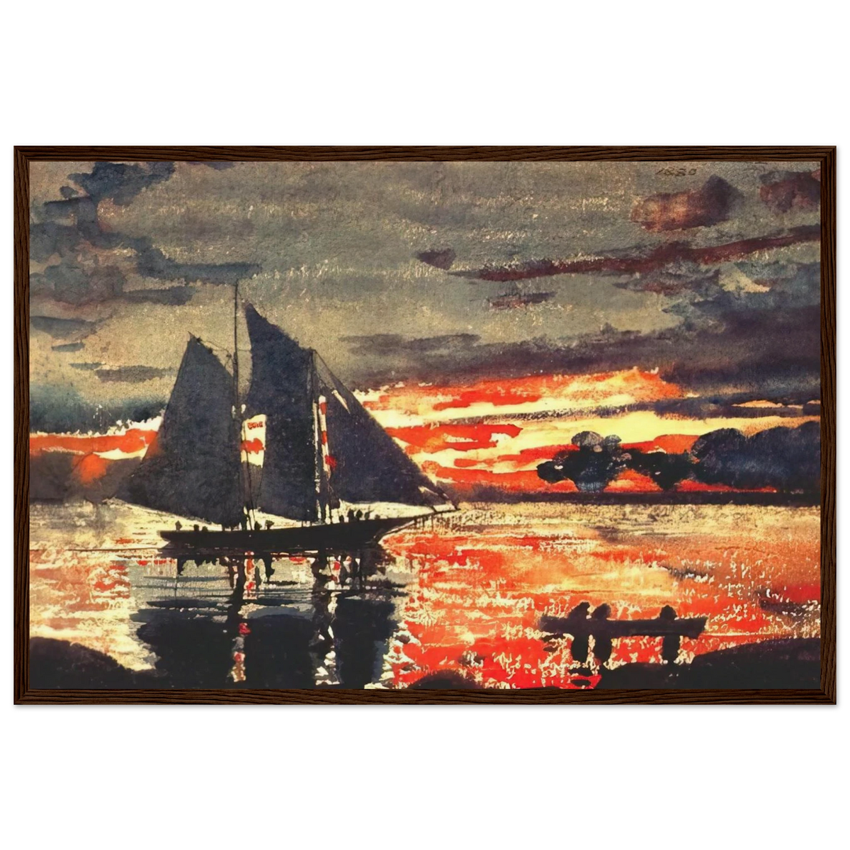 SUNSET FIRES Framed Poster | Winslow Homer Framed Prints Wall Art | Winslow Homer Store