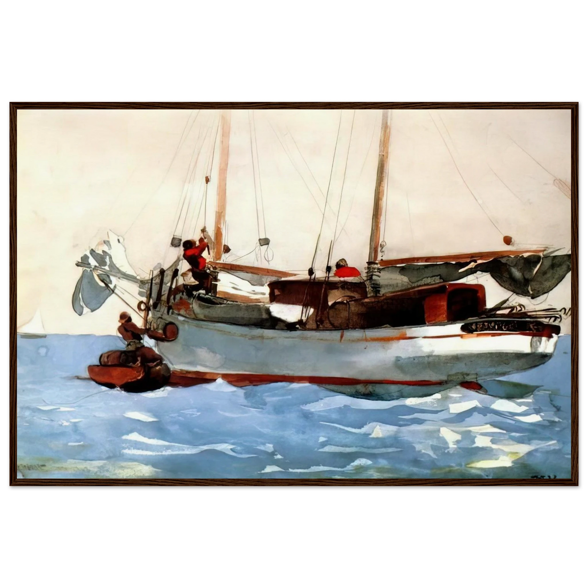 TAKING ON WET PROVISIONS Framed Poster | Winslow Homer Framed Prints Wall Art | Winslow Homer Store