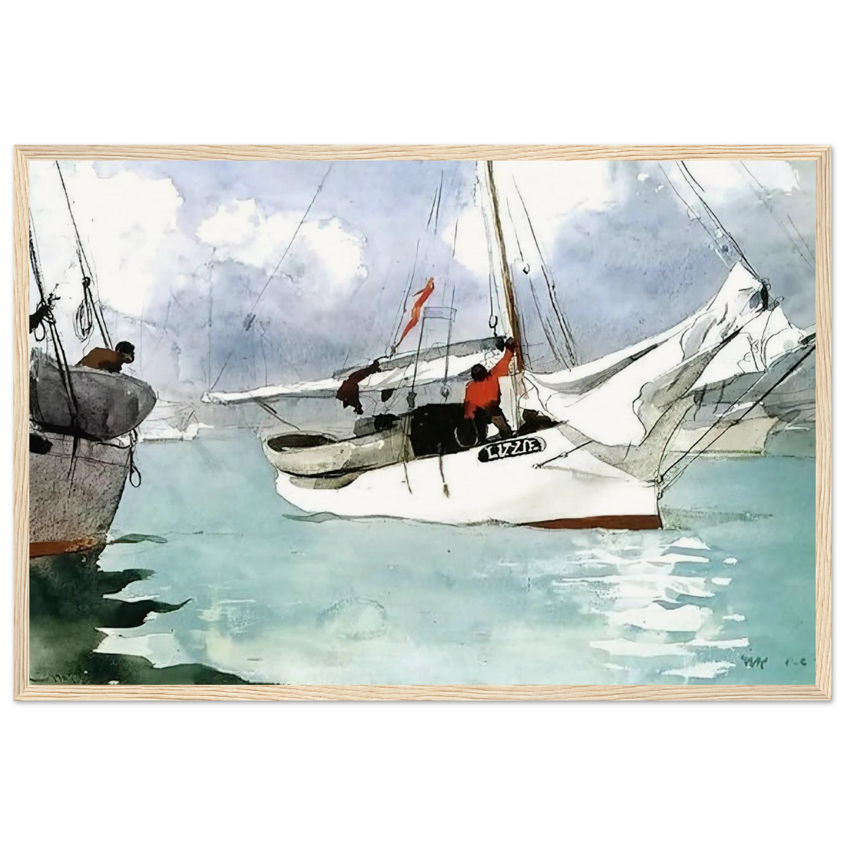 FISHING BOATS KEY WEST Framed Poster | Winslow Homer Framed Prints Wall Art | Winslow Homer Store