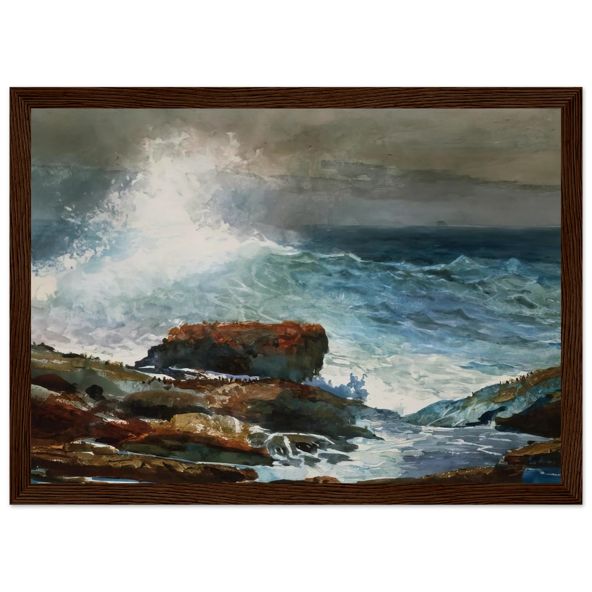 INCOMING TIDE SCARBORO MAINE Framed Poster | Winslow Homer Framed Prints Wall Art | Winslow Homer Store