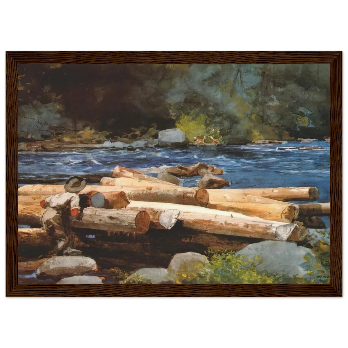 HUDSON RIVER Framed Poster | Winslow Homer Framed Prints Wall Art | Winslow Homer Store