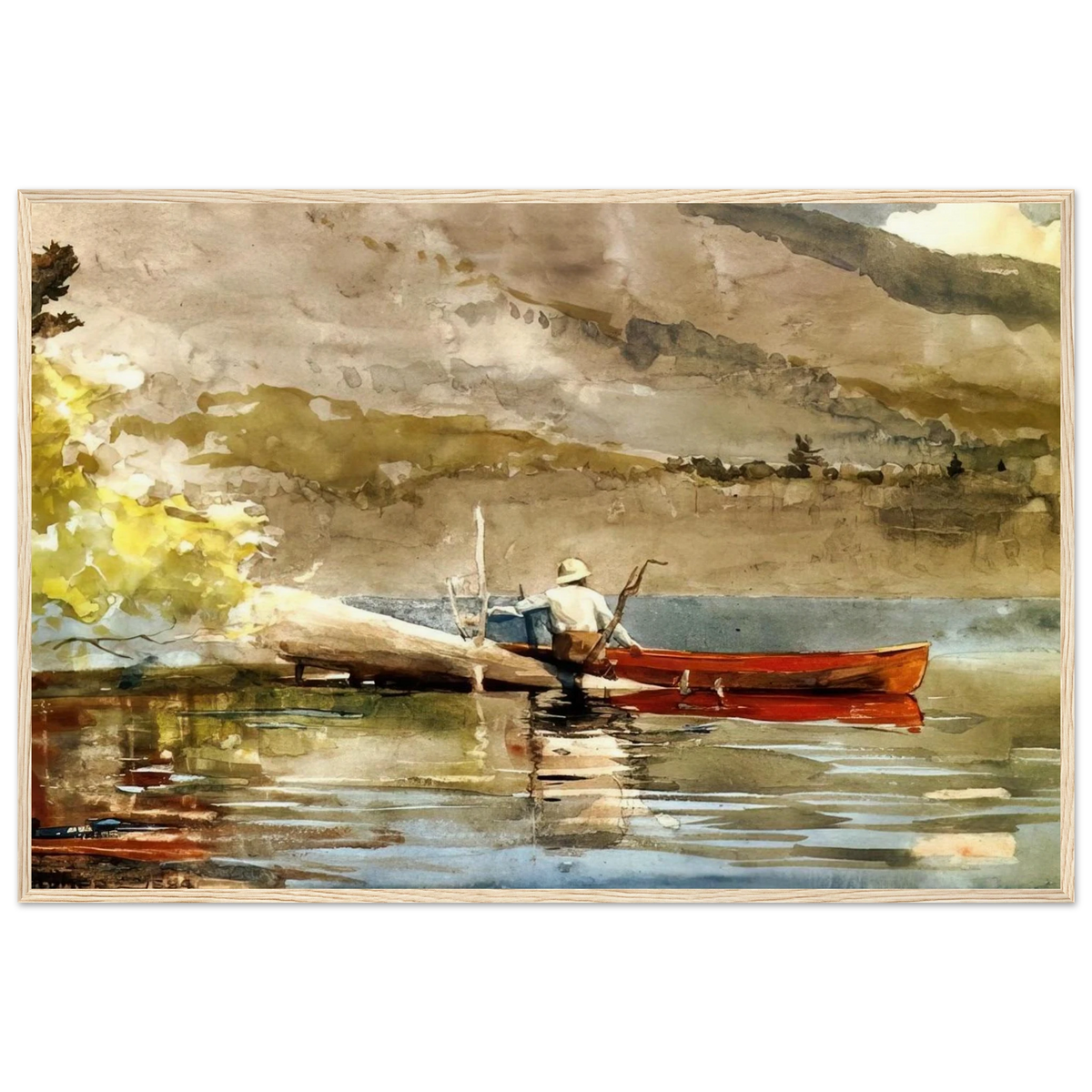 THE RED CANOE 1884 Framed Poster | Winslow Homer Framed Prints Wall Art | Winslow Homer Store