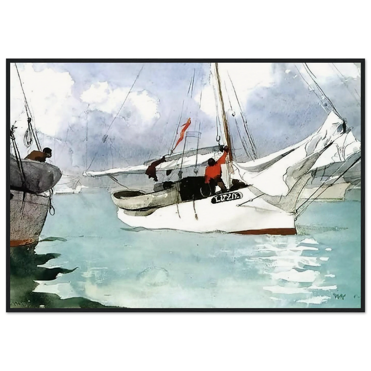 FISHING BOATS KEY WEST Framed Poster | Winslow Homer Framed Prints Wall Art | Winslow Homer Store