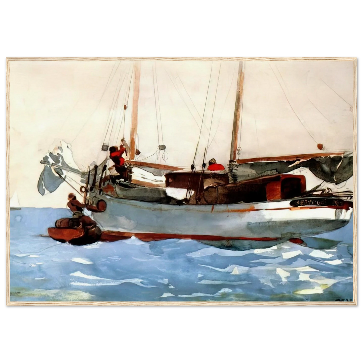 TAKING ON WET PROVISIONS Framed Poster | Winslow Homer Framed Prints Wall Art | Winslow Homer Store