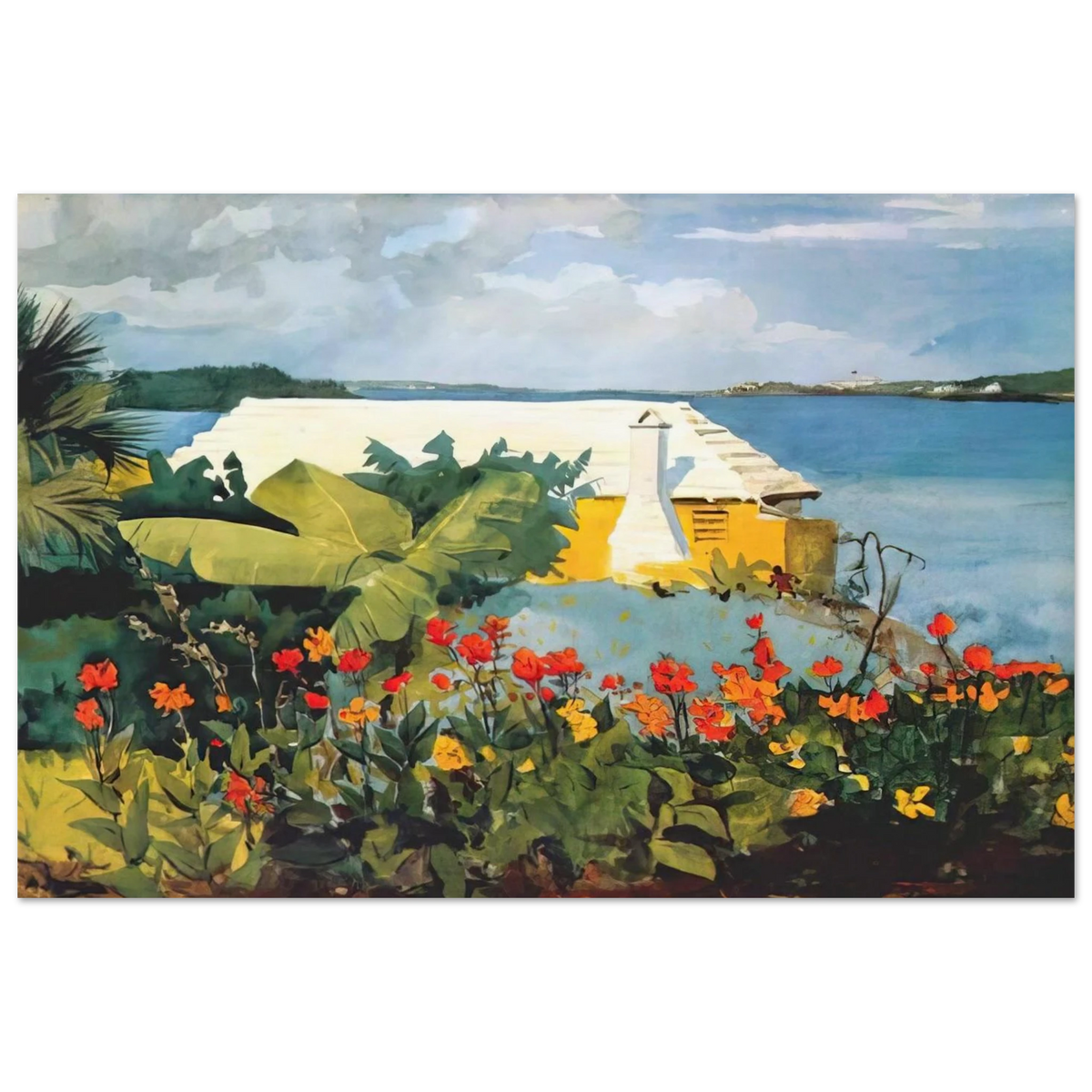FLOWER GARDEN AND BUNGALOW BERMUDA Poster | Winslow Homer Poster | Winslow Homer Store