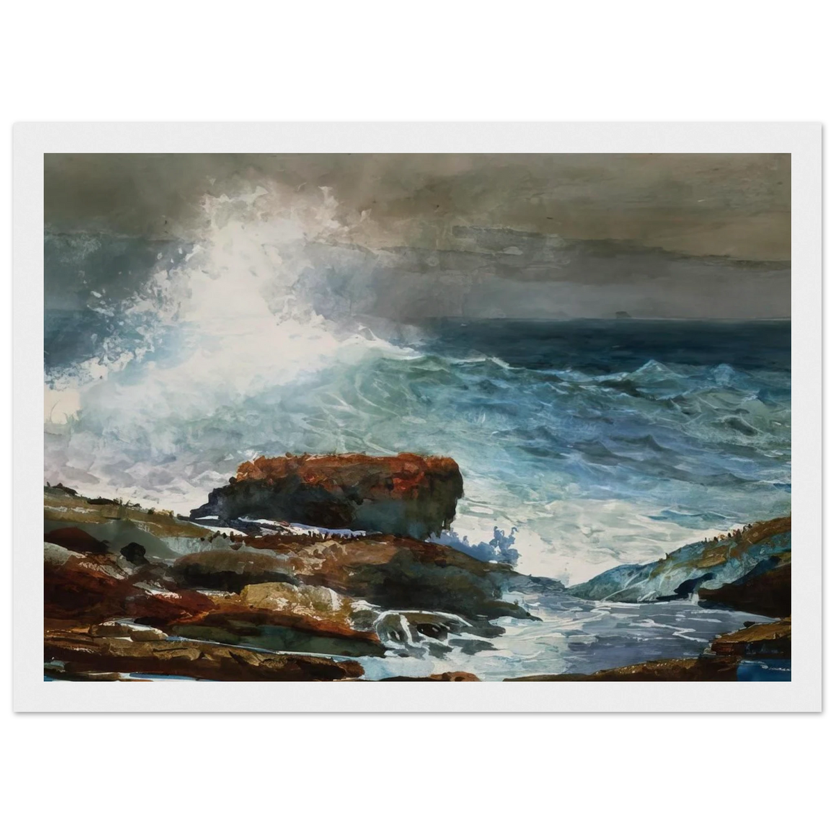 INCOMING TIDE SCARBORO MAINE Framed Poster | Winslow Homer Framed Prints Wall Art | Winslow Homer Store