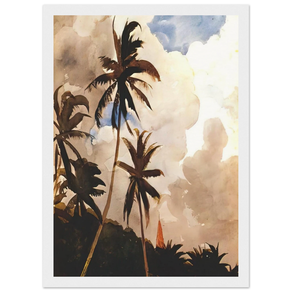 PALM TREES BAHAMAS Framed Poster | Winslow Homer Framed Prints Wall Art | Winslow Homer Store