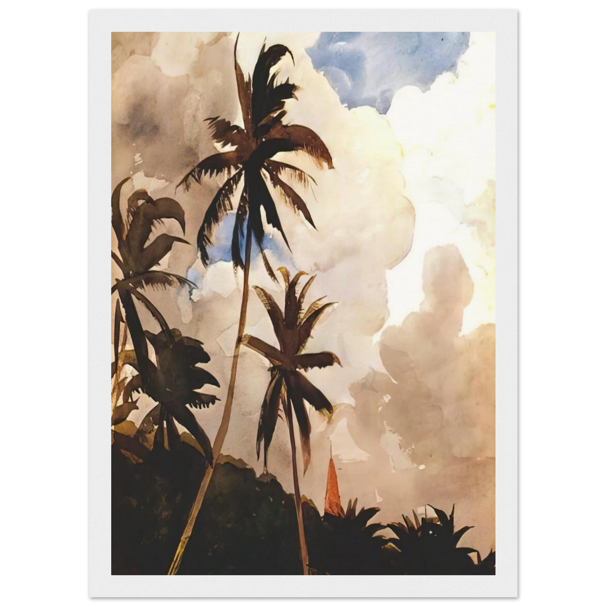 PALM TREES BAHAMAS Framed Poster | Winslow Homer Framed Prints Wall Art | Winslow Homer Store