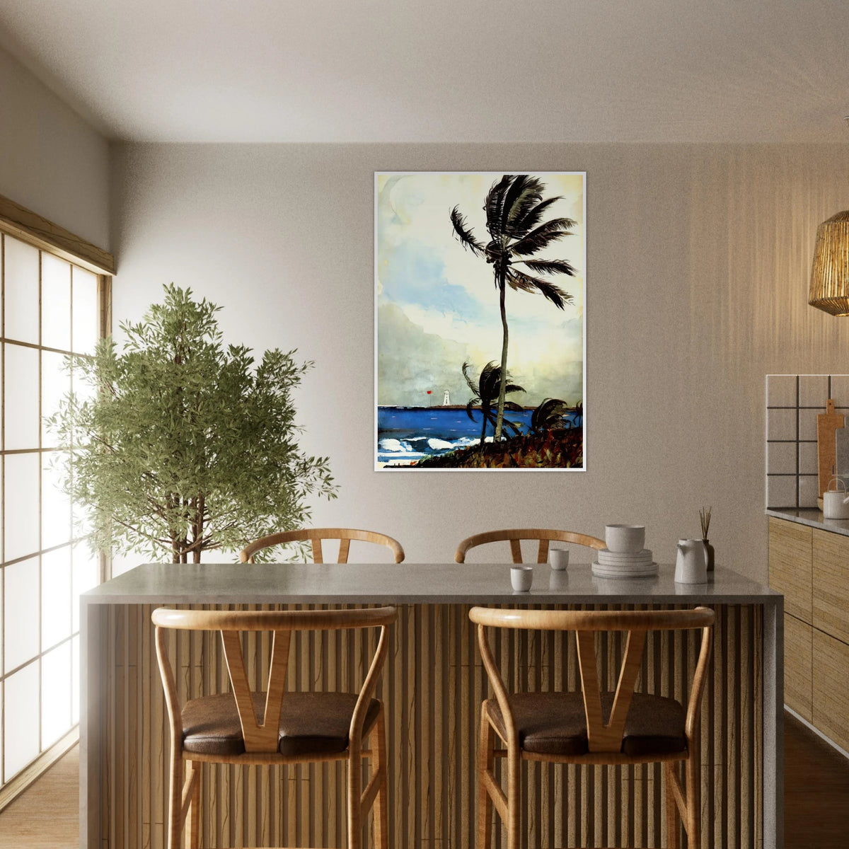 PALM TREE NASSAU Framed Poster | Winslow Homer Framed Prints Wall Art | Winslow Homer Store