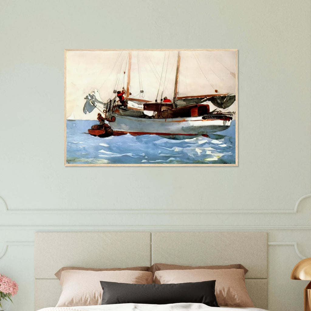 TAKING ON WET PROVISIONS Framed Poster | Winslow Homer Framed Prints Wall Art | Winslow Homer Store
