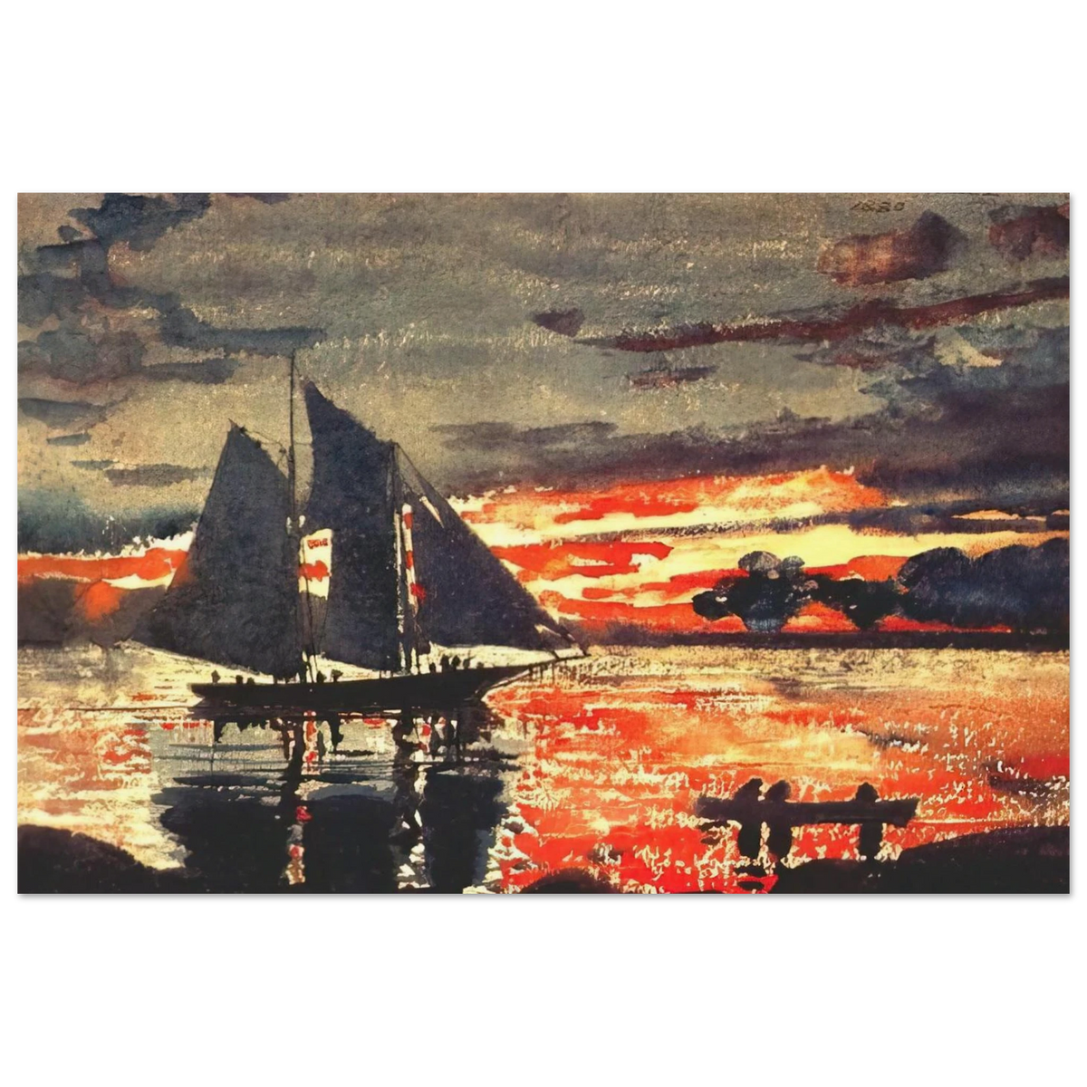 SUNSET FIRES Poster | Winslow Homer Poster | Winslow Homer Store