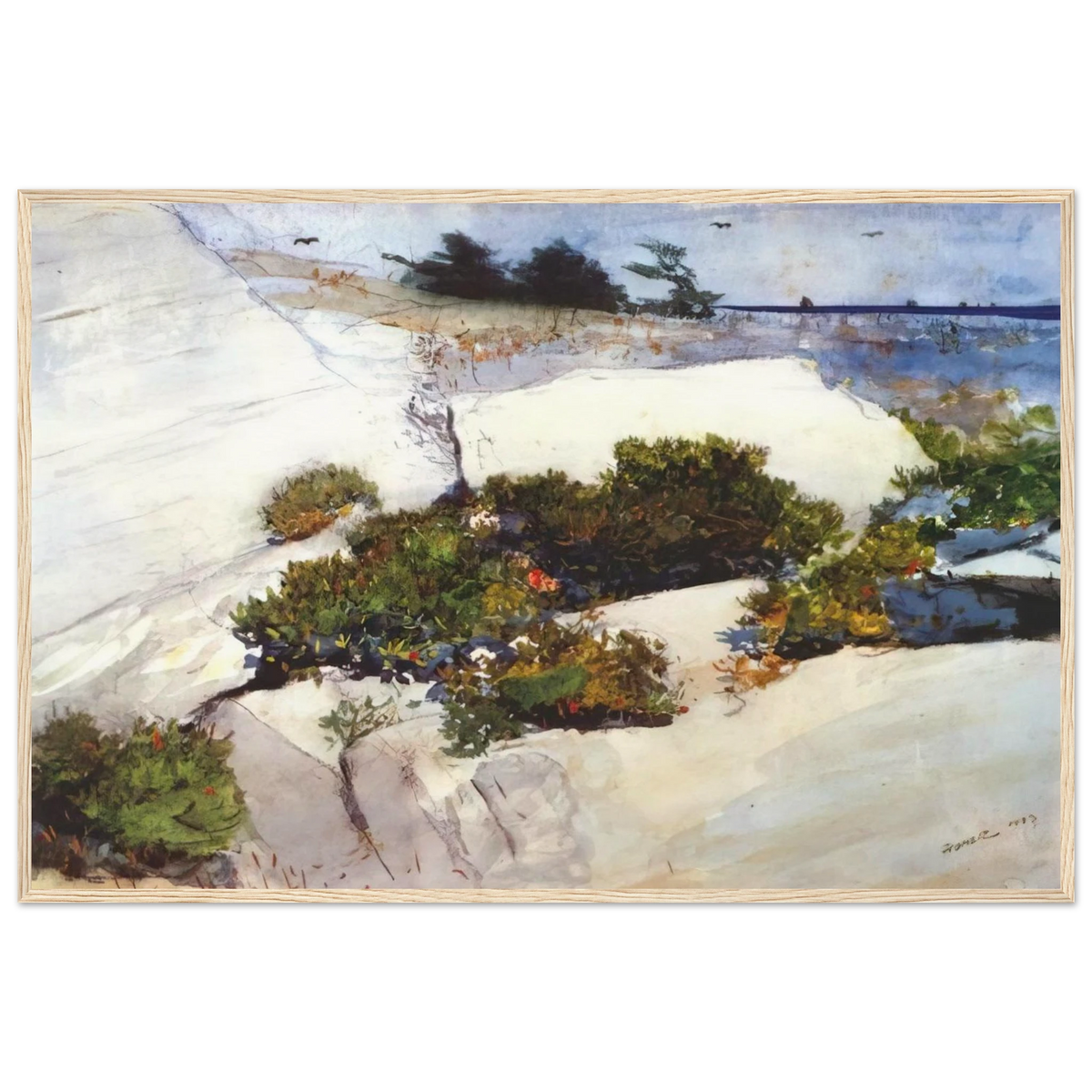 MAINE CLIFFS Framed Poster | Winslow Homer Framed Prints Wall Art | Winslow Homer Store