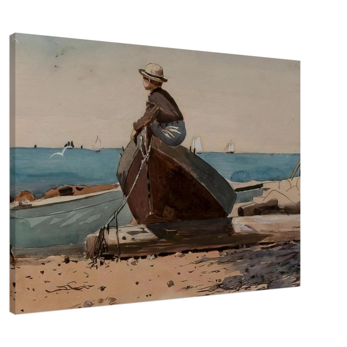 WAITING FOR DAD Canvas | Winslow Homer Canvas | Winslow Homer Store