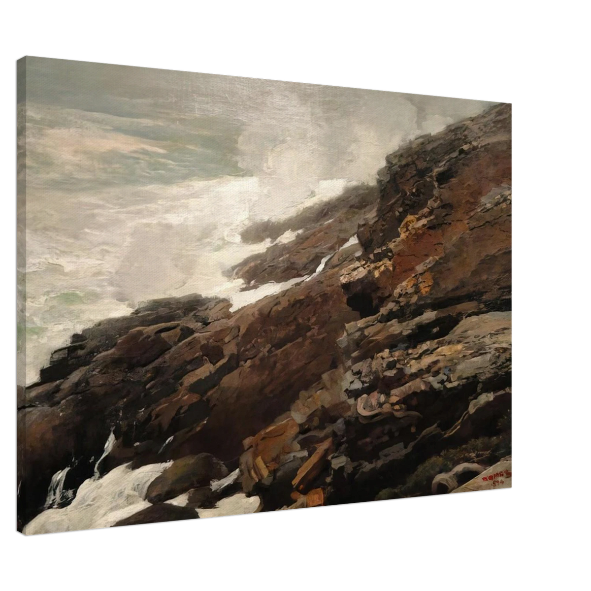 HIGH CLIFF COAST OF MAINE Canvas | Winslow Homer Canvas | Winslow Homer Store