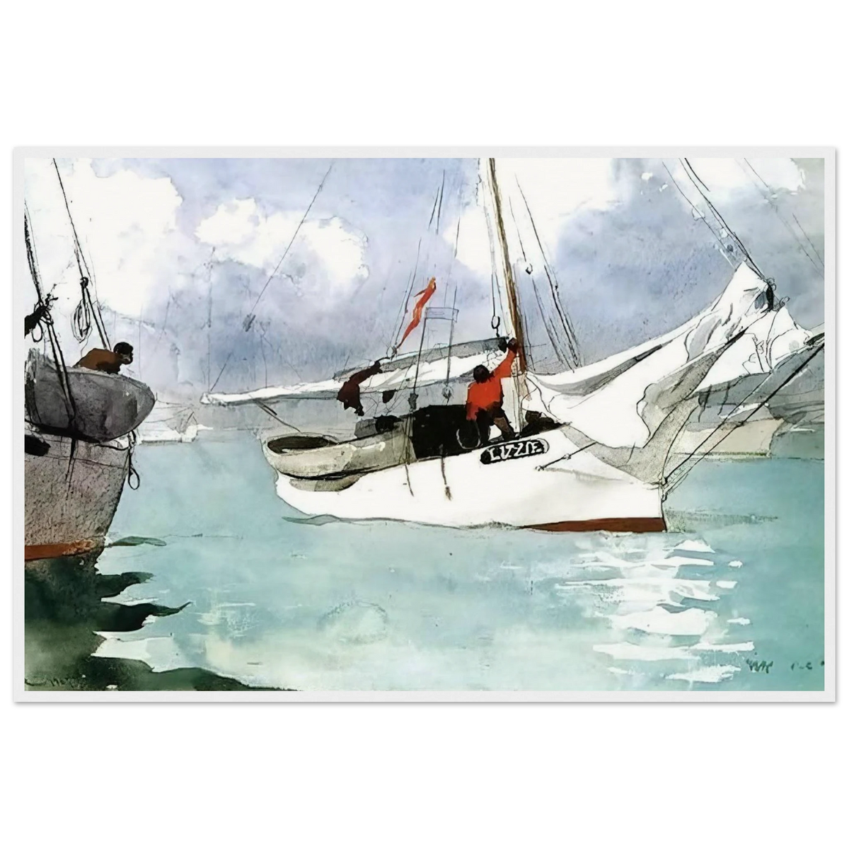 FISHING BOATS KEY WEST Framed Poster | Winslow Homer Framed Prints Wall Art | Winslow Homer Store