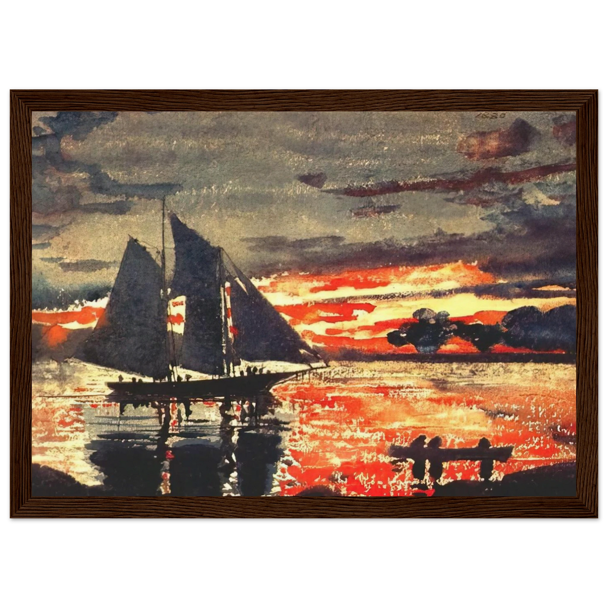 SUNSET FIRES Framed Poster | Winslow Homer Framed Prints Wall Art | Winslow Homer Store