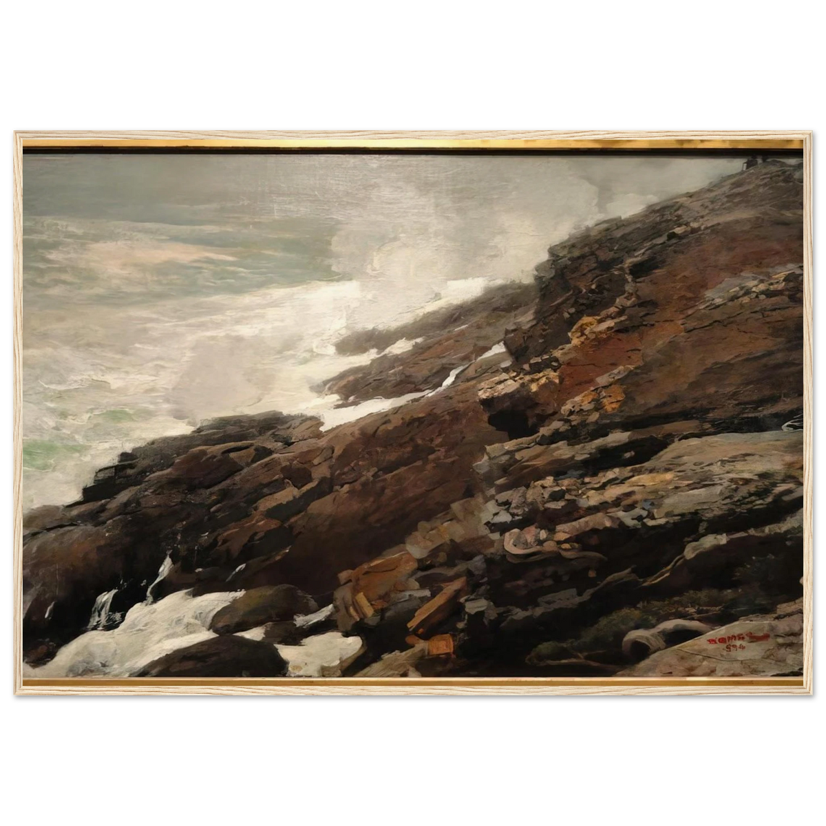 HIGH CLIFF COAST OF MAINE Framed Poster | Winslow Homer Framed Prints Wall Art | Winslow Homer Store