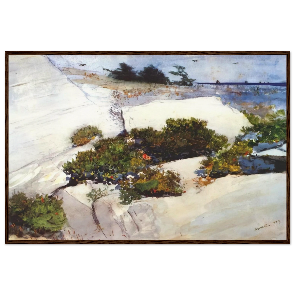 MAINE CLIFFS Framed Poster | Winslow Homer Framed Prints Wall Art | Winslow Homer Store