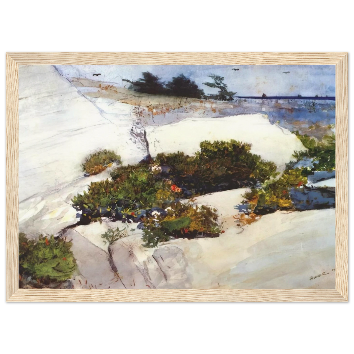 MAINE CLIFFS Framed Poster | Winslow Homer Framed Prints Wall Art | Winslow Homer Store