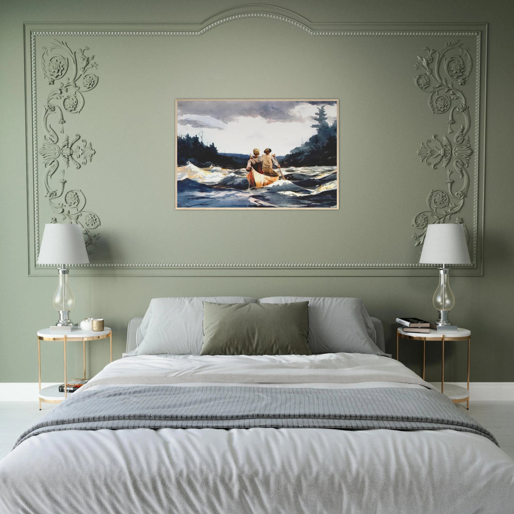 CANOE IN THE RAPIDS Framed Poster | Winslow Homer Framed Prints Wall Art | Winslow Homer Store