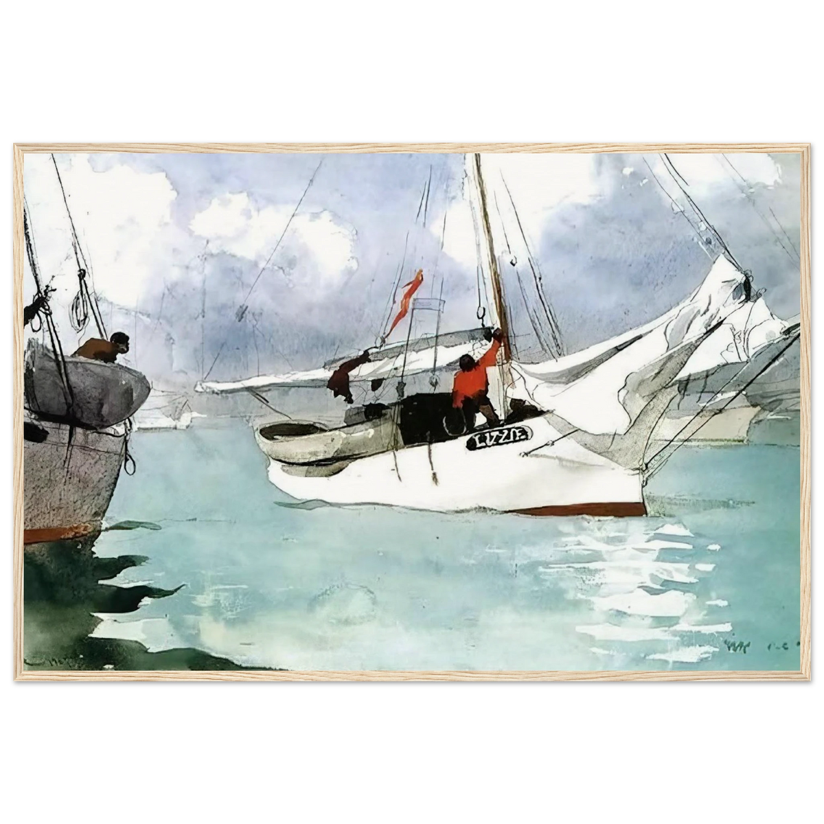 FISHING BOATS KEY WEST Framed Poster | Winslow Homer Framed Prints Wall Art | Winslow Homer Store